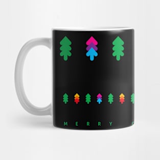 Merry Christmas with colorful fir trees, version two Mug